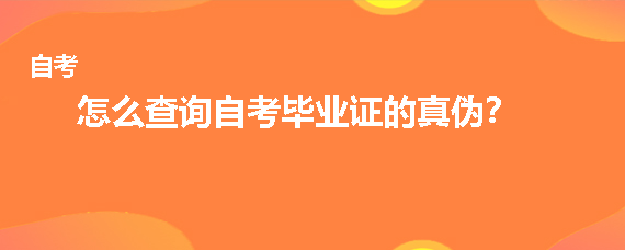 怎么查询自考毕业证的真伪？